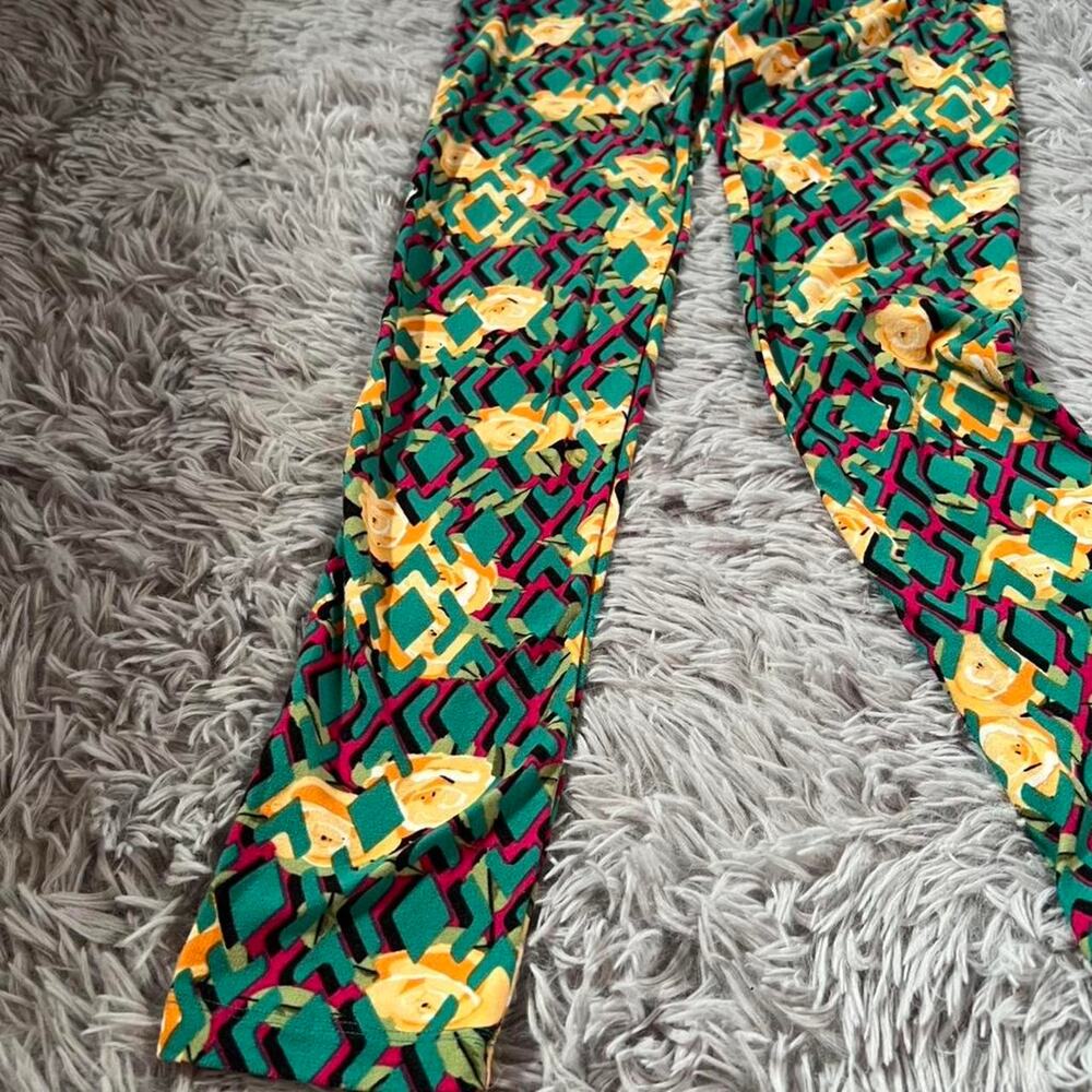 Geometric Floral Wild Unique Eclectic vibrant printed buttery Lularoe legging - Picture 4 of 5